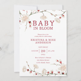 Baby in Bloom Kersenbloesem Douche Uitnodiging