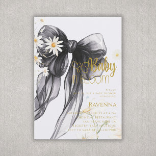 Baby in Bloom Keurige Zwarte Strik Madeliefje Baby Kaart