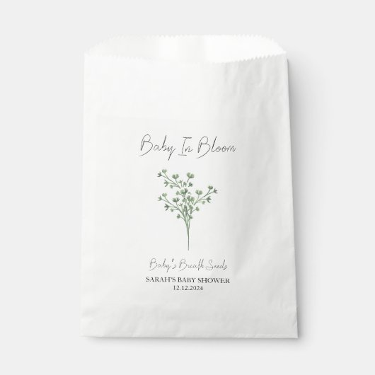Baby in Bloom l Baby's Breath Seeds Baby shower Bedankzakje (Voorkant)