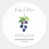 Baby in Bloom L Blackberry Seeds Baby shower Ronde Sticker (Voorkant)