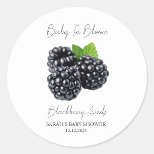 Baby in Bloom L Blackberry Seeds Baby shower Ronde Sticker