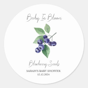 Baby in Bloom l Blueberry Seeds Baby shower Ronde Sticker