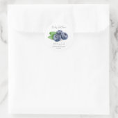 Baby in Bloom l Blueberry Seeds Baby shower Ronde Sticker (Tas)