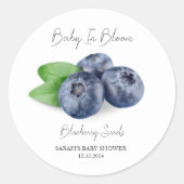 Baby in Bloom l Blueberry Seeds Baby shower Ronde Sticker (Voorkant)