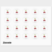 Baby in Bloom L Cherry Seeds Baby shower Ronde Sticker (Vel)