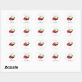 Baby in Bloom L Cherry Seeds Baby shower Ronde Sticker (Vel)