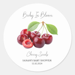Baby in Bloom L Cherry Seeds Baby shower Ronde Sticker