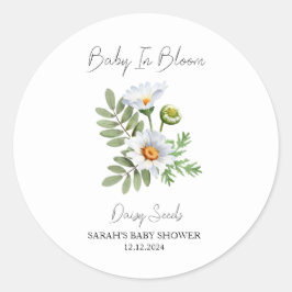 Baby in Bloom l Daisy Seeds Baby shower Ronde Sticker