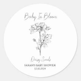 Baby in Bloom l Daisy Seeds Baby shower Ronde Sticker