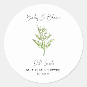 Baby in Bloom l Dill Seeds Baby shower Ronde Sticker