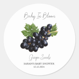 Baby in bloom l druivenpitten Baby shower Ronde Sticker