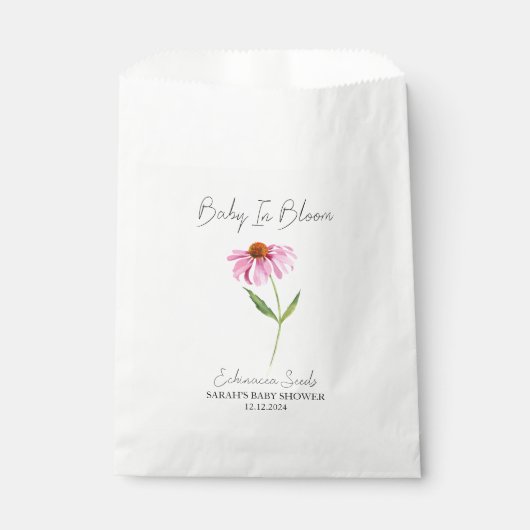 Baby in Bloom l Echinacea Seeds Baby shower Bedankzakje (Voorkant)