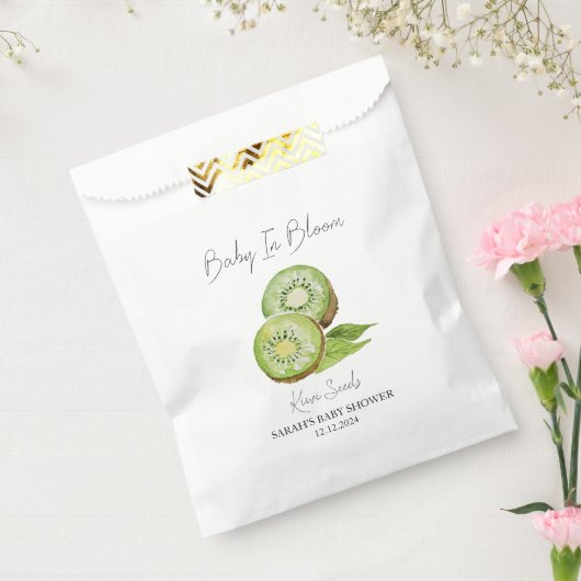 Baby in Bloom l Kiwi Seeds Baby shower Bedankzakje (Gezegeld)