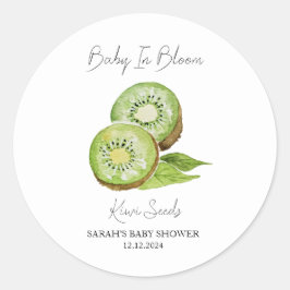 Baby in Bloom l Kiwi Seeds Baby shower Ronde Sticker