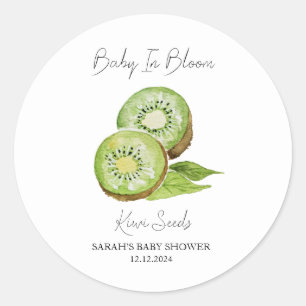 Baby in Bloom l Kiwi Seeds Baby shower Ronde Sticker
