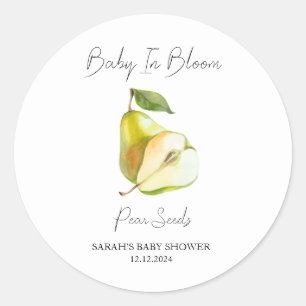 Baby in Bloom l Pear Seeds Baby shower Ronde Sticker