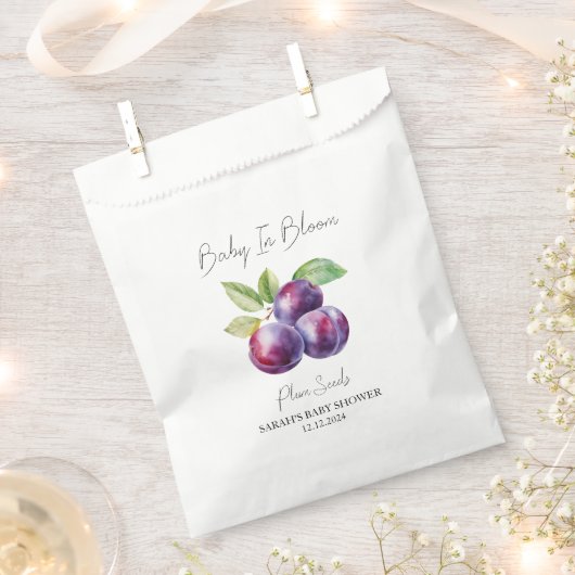 Baby in Bloom l Plum Seeds Baby shower Bedankzakje (Geknipt)