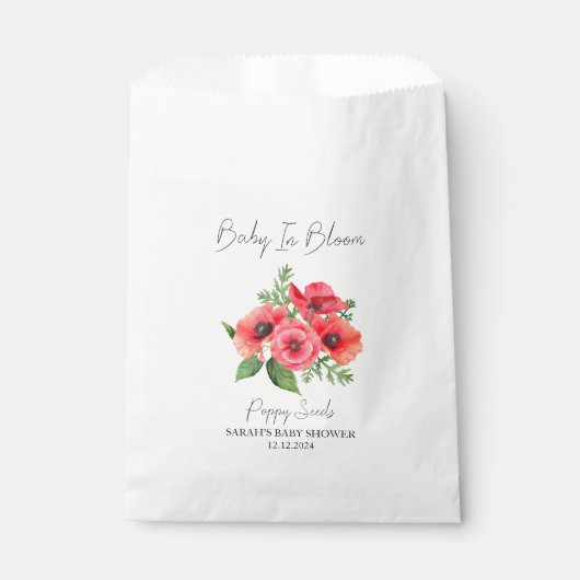 Baby in Bloom L Poppy Seeds Baby shower Bedankzakje (Voorkant)