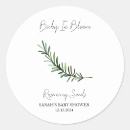Baby in Bloom l Rosemary Seeds Baby shower Ronde Sticker