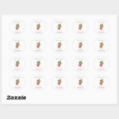Baby in Bloom L Strawberry Seeds Baby shower Ronde Sticker (Vel)