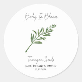 Baby in Bloom l Tarragonzaden Baby shower Ronde Sticker