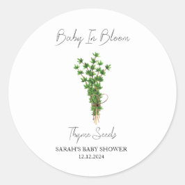 Baby in bloom l tijm zaden Baby shower Ronde Sticker