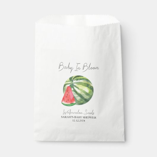 Baby in Bloom l Watermelon Seeds Baby shower Bedankzakje (Voorkant)