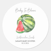 Baby in Bloom l Watermelon Seeds Baby shower Ronde Sticker (Voorkant)