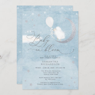 Baby in Bloom Lamb Boy Baby shower Invitation Kaart