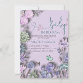 Baby in Bloom Lavendel Lila Bloemen Baby shower Kaart (Voorkant)