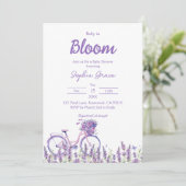 Baby in Bloom Lavender Bicycle Baby shower Kaart (Staand voorkant)