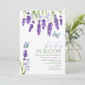 Baby in Bloom Lavender Wildflower Baby shower Kaart (Staand voorkant)