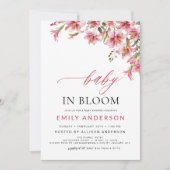 Baby in Bloom Lelies Floral Girl's Baby shower Kaart (Voorkant)