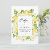 baby in bloom lemon bouquet baby shower Invitation (Staand voorkant)