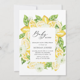 baby in bloom lemon bouquet baby shower Invitation Kaart