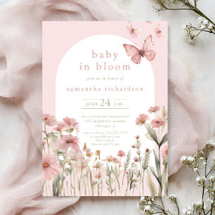 Baby in Bloom lente vlinder wilde bloemen douche Kaart