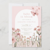 Baby in Bloom lente vlinder wilde bloemen douche Kaart (Voorkant)