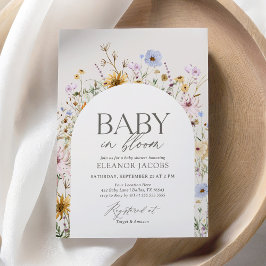 Baby in Bloom Lente Wilde Bloem Baby Shower Kaart