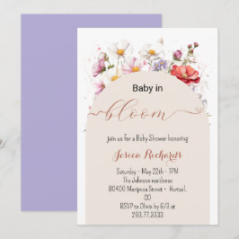 Baby in Bloom Lente Zomer Bloemen Baby shower Kaart