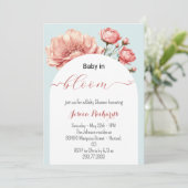 Baby in Bloom Lente Zomer Bloemen Baby shower Kaart (Staand voorkant)