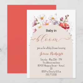 Baby in Bloom Lente Zomer Bloemen Baby shower Kaart
