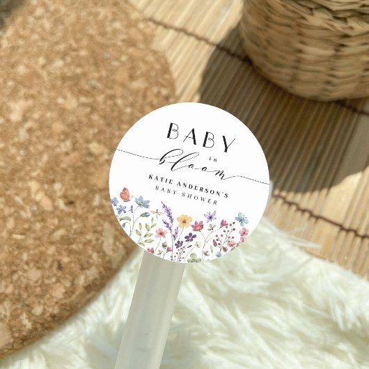 Baby in Bloom Lente Zomer Bloemen Baby shower Ronde Sticker