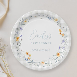 Baby in Bloom Lente Zomer Bloemige Baby Shower Papieren Bordje