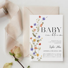 Baby In Bloom Lente Zomer Wildflower Baby shower Kaart