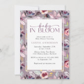Baby in Bloom Lila Bloemen Baby shower Kaart (Voorkant)