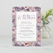 Baby in Bloom Lila Bloemen Baby shower Kaart (Staand voorkant)