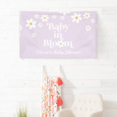 Baby in Bloom Lila Daisy boho douche Banner (Insitu)