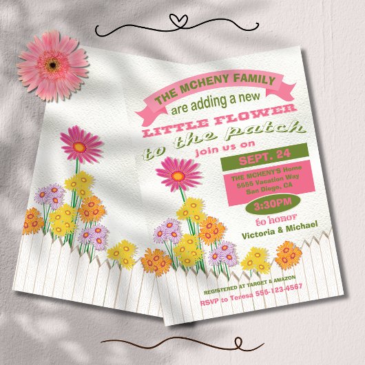 Baby in Bloom Little Flower Baby shower Kaart