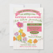 Baby in Bloom Little Flower Baby shower Kaart (Voorkant)