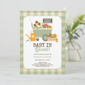 Baby in Bloom Lokaal Gegroeide Markt Baby shower Kaart (Staand voorkant)